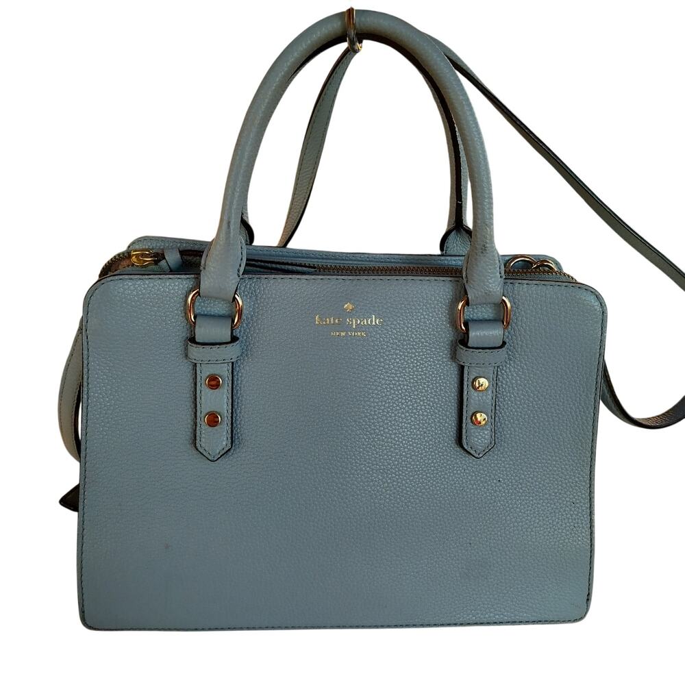 4745) Kate Spade New York Mulberry Street Lise Blue Satchel Crossbody Handbag